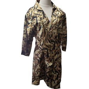 CT1404 Vintage Gabrielle Intimates Cheetah Robe Small